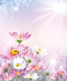 绚丽梦幻花卉效果图壁画MH827061