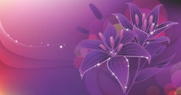 梦幻紫色花卉效果图壁画MH827093