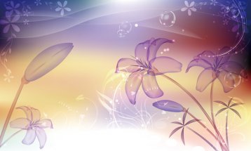 梦幻紫色花卉效果图壁画MH827107